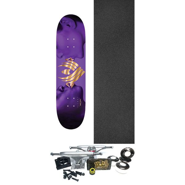 Powell Peralta Kiss Purple / Gold Foil FLIGHT Skateboard Deck - 8.38" x 32.08" - Complete Skateboard Bundle
